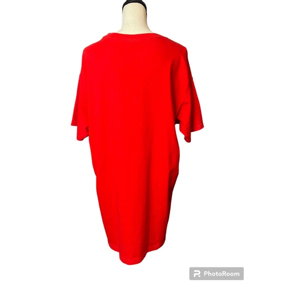 Too Cute T-shirt with Pooh Bear Piglet Tiger in Long Red Short Sleeve Size XL - Picture 3 of 5